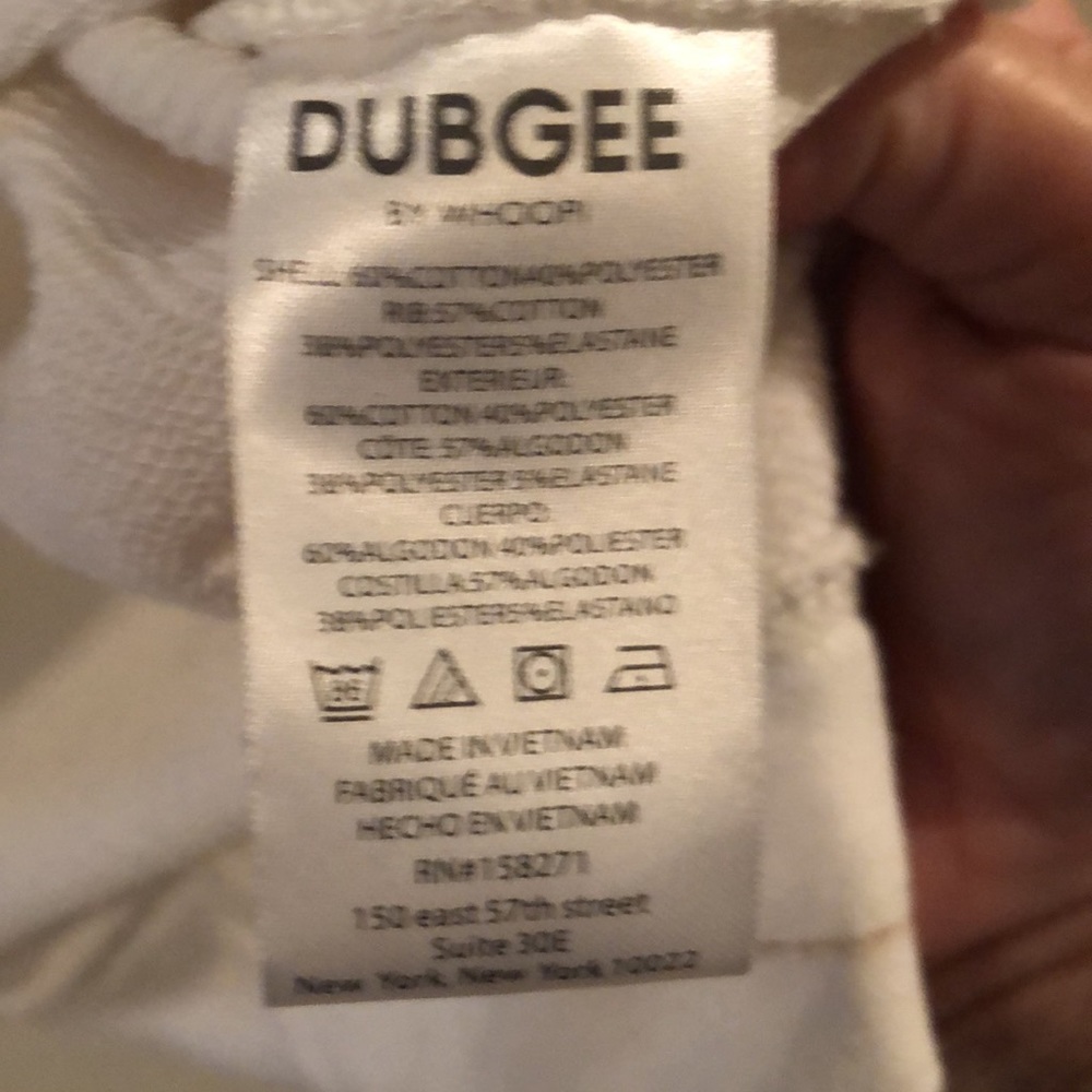 DUBGEE by Whoopi Sz 2x white French terry sweatshirt with multi stripes - Picture 5 of 6